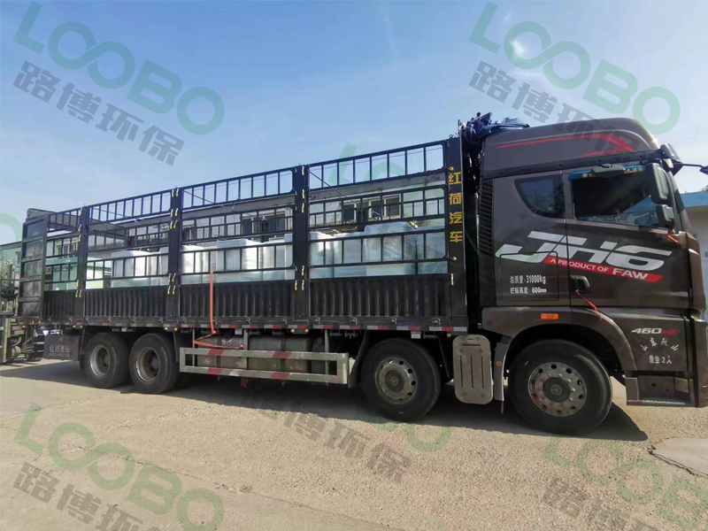 編號(hào)LB-XZ移動(dòng)式焊接煙塵凈化器，裝車(chē)啟程，發(fā)往江蘇